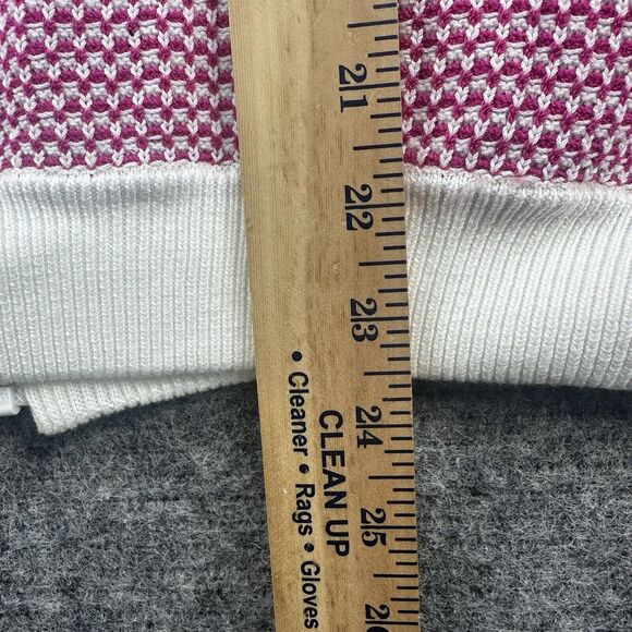 St John Sport Sweater Womens Extra Large Pink Cardigan Full Zip Knit Logo Sporty - Picture 16 of 16